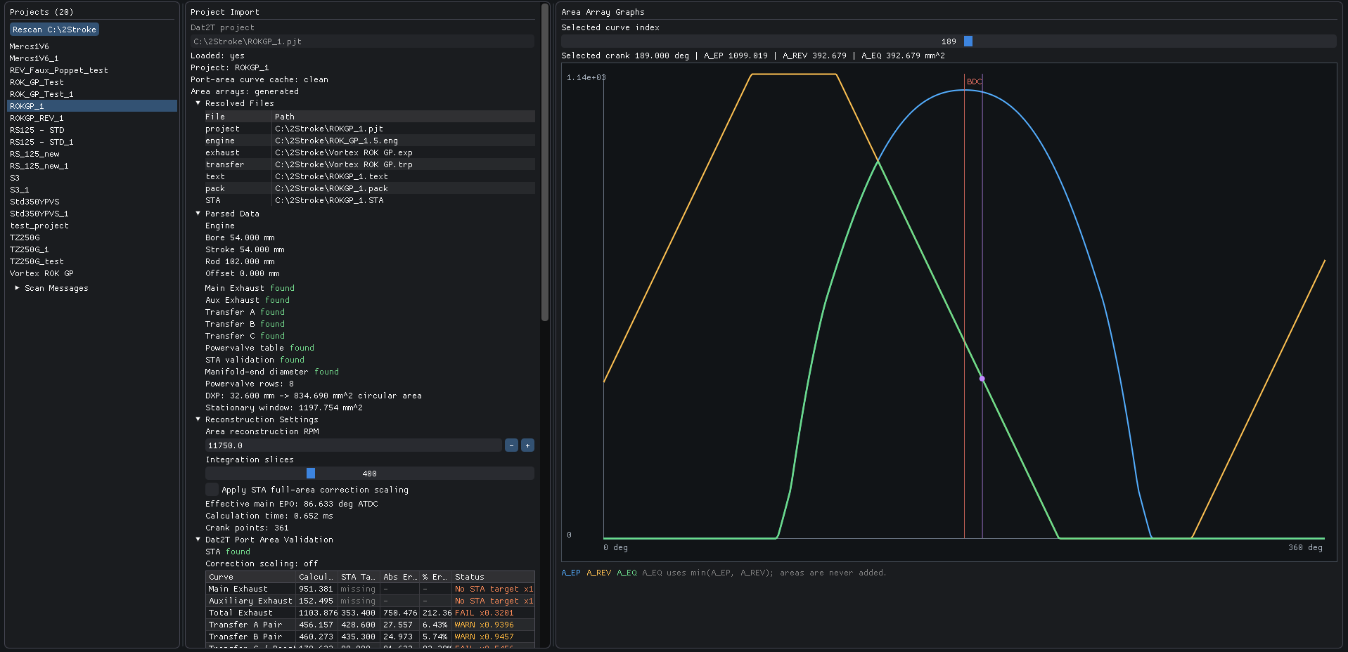 REV Designer project importer with resolved Dat2T files and area array graphs.