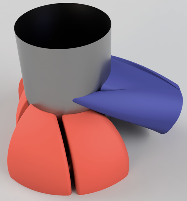 CAD model of the reference engine port geometry viewed from the front.