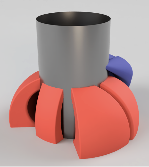 CAD model of the reference engine port geometry viewed from the rear.